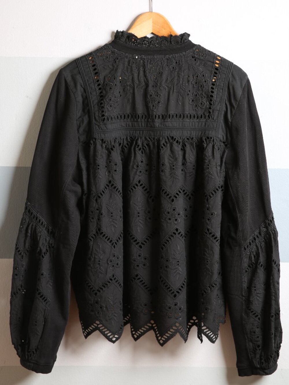 FOREVER THAT GIRL for ANTHROPOLOGIE Eyelet French Terry Sweatshirt - Picture 3 of 10